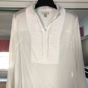 JCrew Size 4 White Blouse.